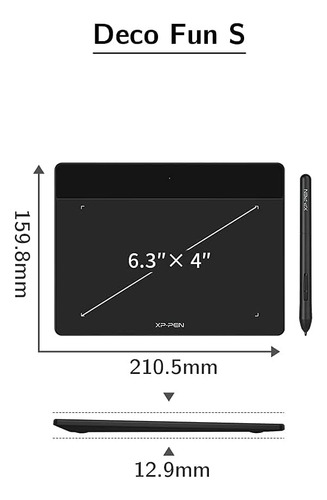 Mesa Digitalizadora Xp-pen Deco Fun S Preta Portátil