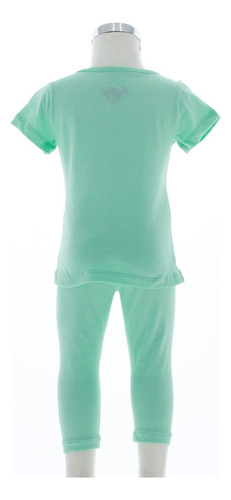 Conjunto Leggings Y Playera Niña Verde 2 Piezas 1 A 6 Años