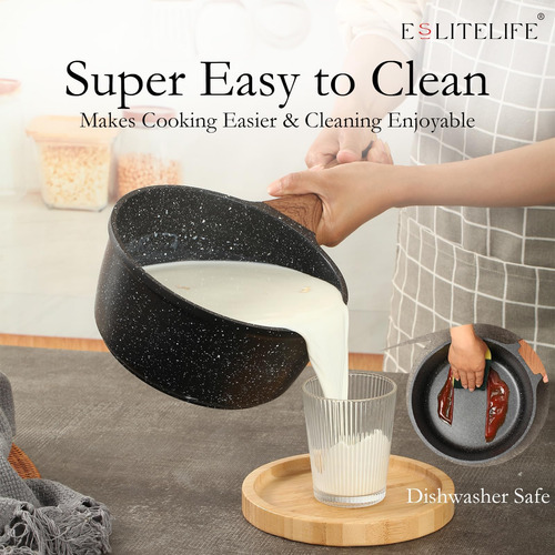 Pan De Salsa Antiadherente De Eslite Life Con Tapa, 1.5 Qt S