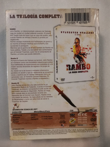 Rambo La Saga Completa Coleccion De 3 Peliculas