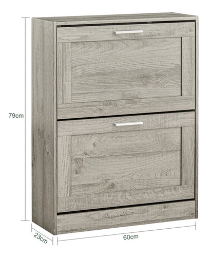 Zapatero Moderno De Madera Minimalista Con 2 Puertas Marrón Claro