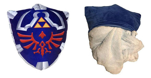 Zelda Hylian Shield - Manta Y Almohada Suave