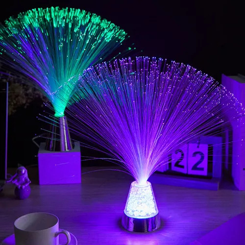 Lámpara De Fibra Óptica Colorida, Fuente De Luz Nocturna Led