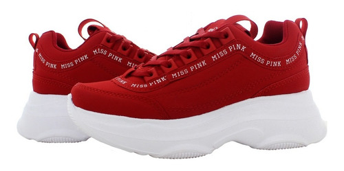 Imagen 2 de 6 de Miss Pink Tenis Urbano Rojo Para Mujer