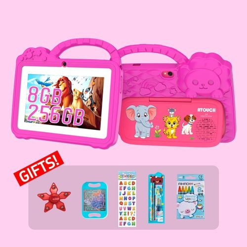 Tablet Infantil 256gb 8 Android Antigolpes Niños C/parental Rosa Oscuro