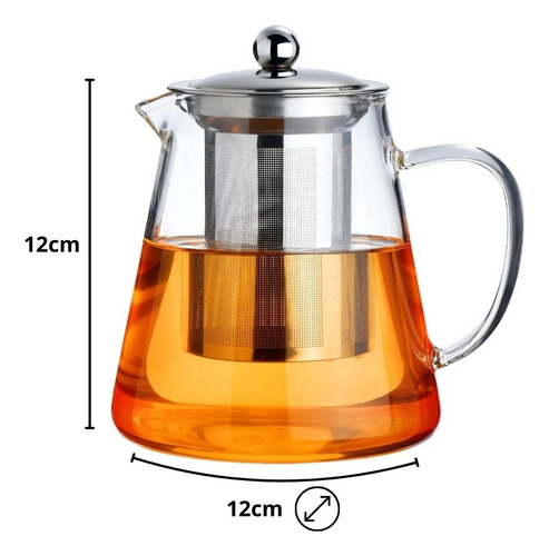 Tetera De Vidrio Chica Con Infusor Acero Inox