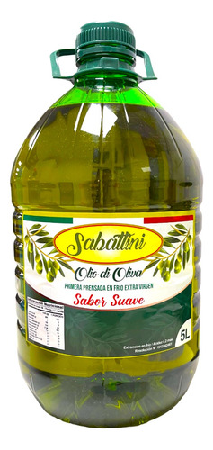 Aceite De Oliva 5 Litros Extra Virgen Prensado En Frio