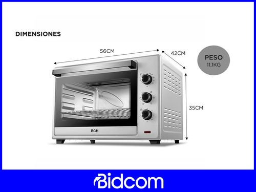 Imagen 6 de 9 de Horno Eléctrico Bgh Bhe45s22 Capacidad De 45 L