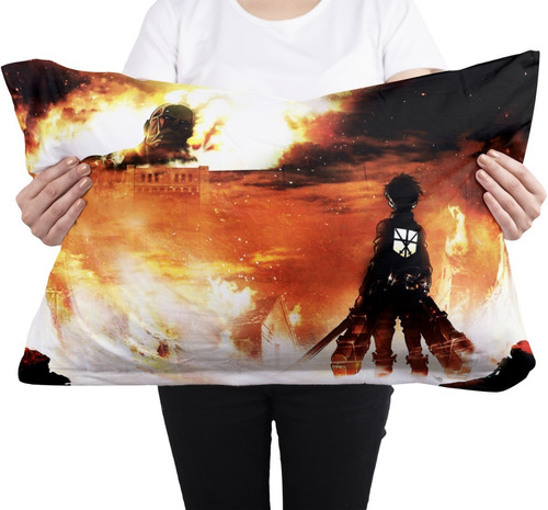 Cojin Almohada Attack On Titan Colosal Diseño Artistico Color Shingeki No Kyojin Diseño De La Tela Lisa