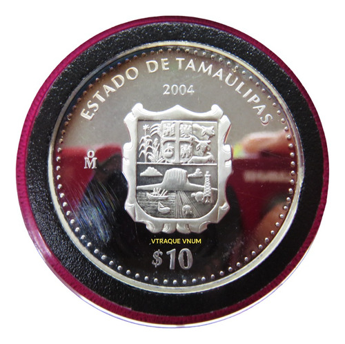 Medalla Onza De Plata Tamaulipas Estado Heraldica Proof  