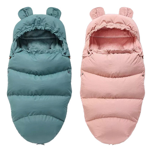 Bolsa Saco Dormir Bebe Sleeping Bag Carriola Afelpado 100 Cm Color Rosa Ubicación De La Cremallera Ambos Lados