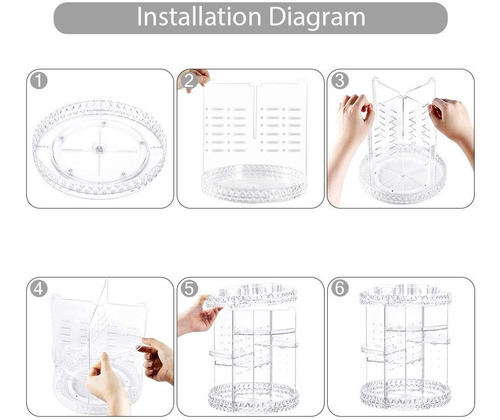 Organizador Acrilico Maquiagem Display Giratório 360° Redond