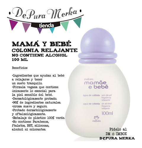 Agua De Colonia Sin Alcohol Mama Y Bebe De Natura Sellado