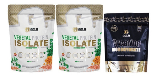 Gold Nutrition Isolate Vegetal 2u X 2lb + Creatine 300g