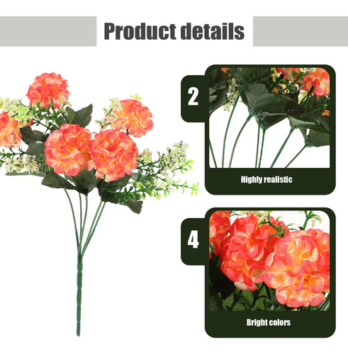 3 Flores Artificiales De Hortensia: Hortensia De Simulación