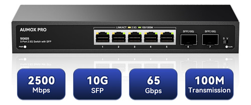 Interruptor Ethernet 7 Puertos 2.5gb Con Sfp 10g