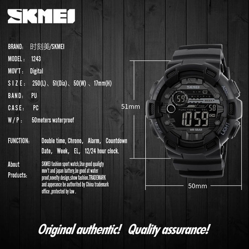 Imagen 2 de 4 de Reloj Hombre Skmei Cronometro - Sumergible - Deportivo