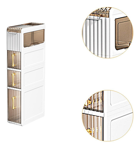 ~ Gabinete De Piso De Baño, Organizador Versátil 4 Niveles .