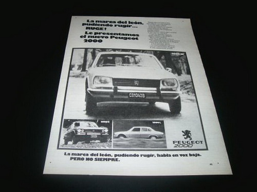 (pa038) Publicidad Clipping Peugeot 504 * 2000 Se * 1976