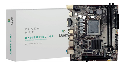 Placa Mãe Duex H110 Lga 1151, Ddr4, Slot M2, Dxmbh110g M2 Cor Preto
