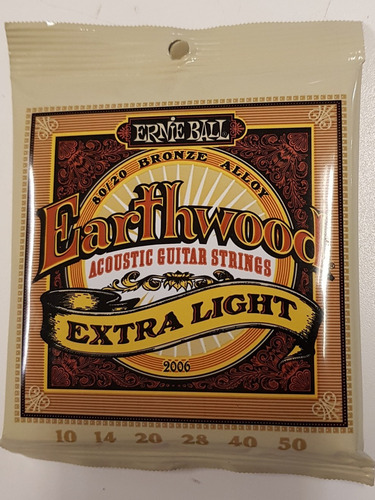 Imagem 3 de 3 de Encordoamento .010 Violão Aço Earthwood Bronze Ernie Ball