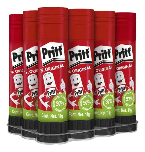 Pritt - Lápiz adhesivo, pegamento resistente y seguro para niños, ideal para útiles escolares y manualidades, 12x11g