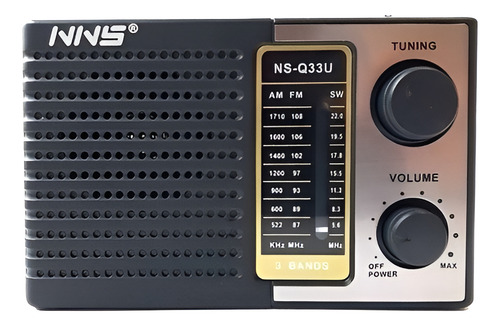 Parlante Radio Recargable Y Pilas Ns-q33u Am Y Fm/sd/usb