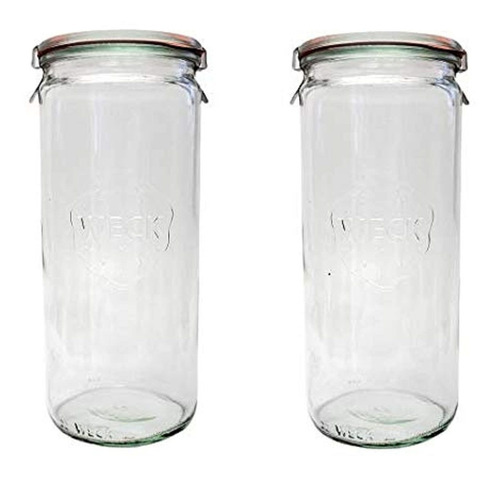 Weck Jars 908 Lote De 2 Tarros De Cristal (1 Litro)