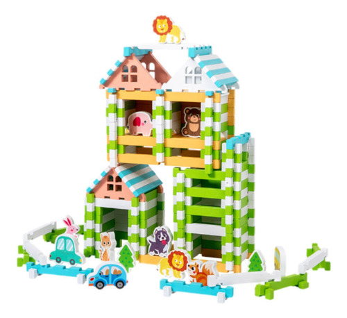 Juego De Bloques De Construcción De Madera, Juguete De