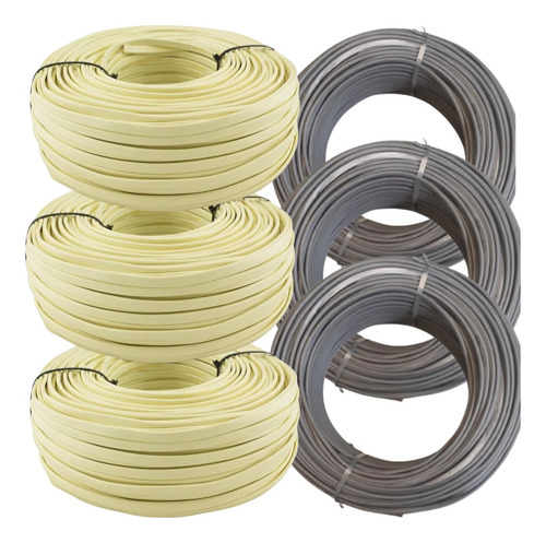 Cable Tpr Bajo Plomo Envainado Chato Cobre 3 X 1 Mm X 100mts Gris O Marfil Según Disponibilidad Al Momento De La Compra
