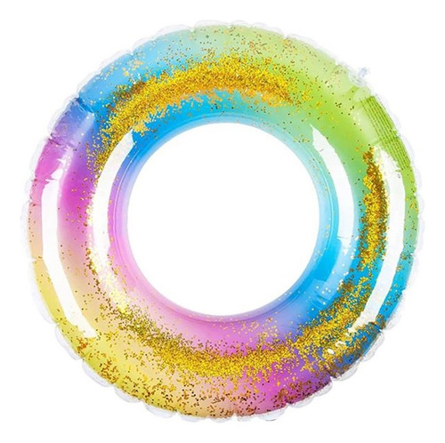 Kit 2 Boia Com Glitter Piscina Praia Decoração Arco Iris