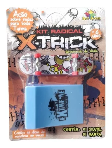 Brinquedo Skate De Dedo Com Rampa Obstáculo X-trick Artbrink