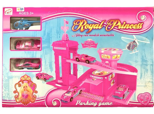 Parking Princesas Rosa Con Autitos De Coleccion Metalicos