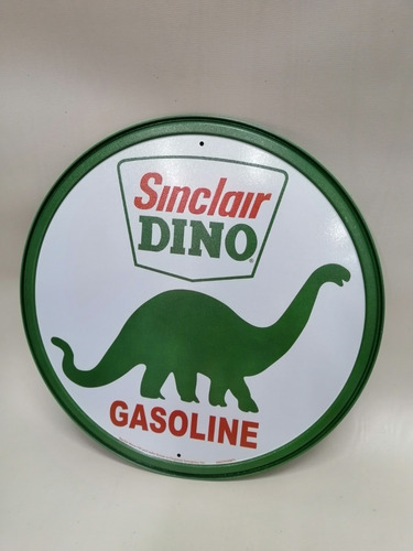 Aviso Metal Redondo U.s.a Sinclair Gasoline Original