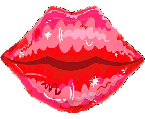 Globo De Foil En Forma De Labios 22 Pulgadas Rojo Lips