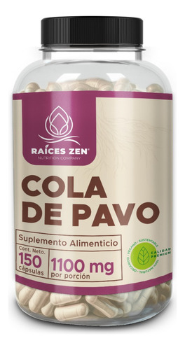 Cola de Pavo Raíces Zen Super Premium 150 Cápsulas – Hongo Adaptógeno Natural, Desintoxicante, Regulador Menstrual y Suplemento Digestivo