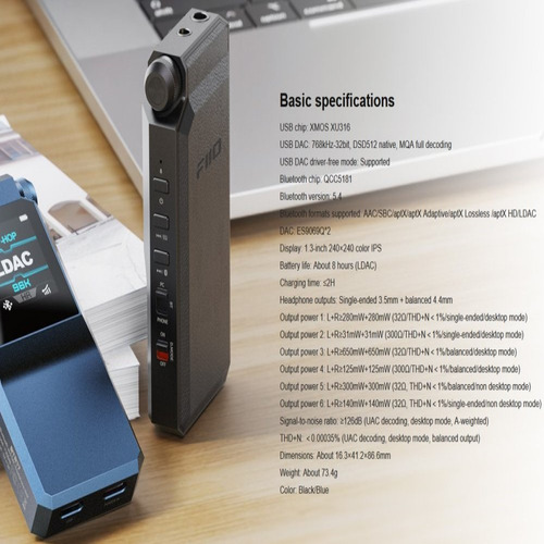 Amplificador / Dac De Fone De Ouvido Fiio Btr17 Bluetooth