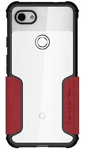 Funda Google Pixel 3a Tipo Billetera De Cuero Roja Exec     