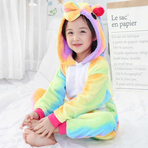Kigurumi Pijama Niño Plush Disfraz Unicornio Multicolor