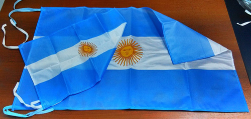 25 Banderas Argentinas 20x30cm Cintas Para Atar