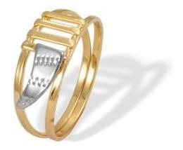 Imagem 2 de 5 de Anel Folheado Ouro Rommanel Aro Largo Rhodium Vazado 510001