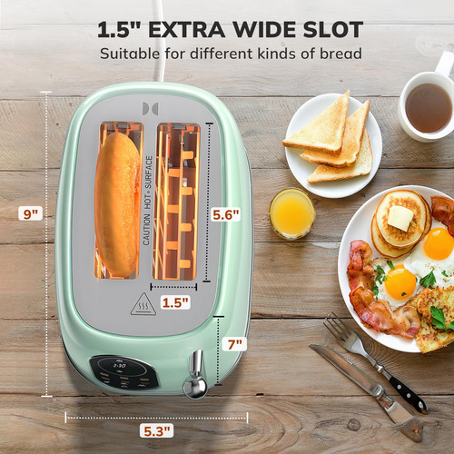 Tostadora Retro 2 Rebanadas Pantalla Tactil Ranura Ancha
