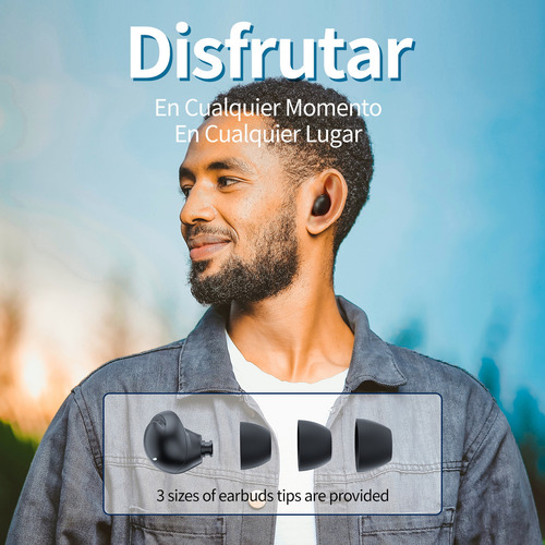 Audífonos Intraurales Inalámbricos Bluetooth 5.3 Mankiw D06 Color Negro