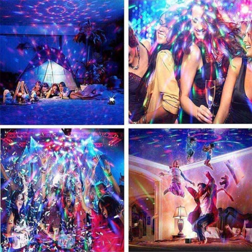 Projetor Canhão Luz Discoteca Festa Estrobo Giratório Rgb