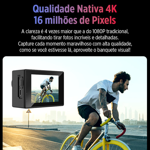 Câmera De Vídeo Ação Sjcam Sj4000 Dual Screen Wifi 4k Preto
