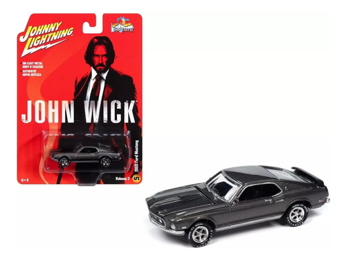 Johnny Lightning 1969 Ford Mustang John Wick Gris