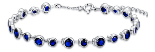 Bhubrea Pulsera De Tenis Azul Para Mujer Pulseras Ajustables