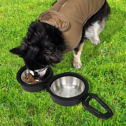 Cuencos Plegables Para Perros, Vasos Dobles Para Comida Y