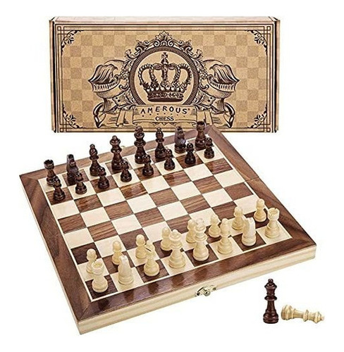 Juego De Ajedrez De Madera Magnética De 12 X12 Para Adultos