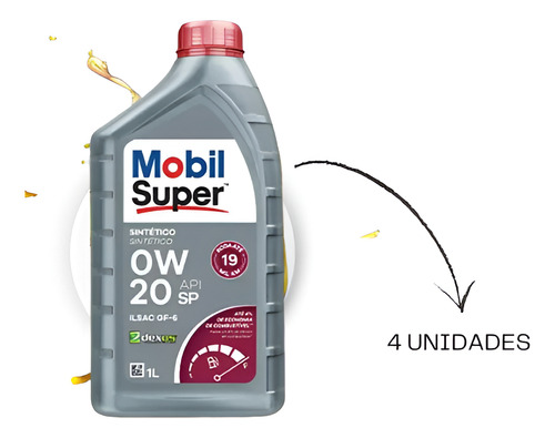 Kit Troca Óleo 0w20 Sintético Mobil Honda Hr-v 1.8 2015 2016